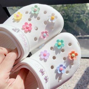 Set 9pcs Daisy Flower Shoe Charm